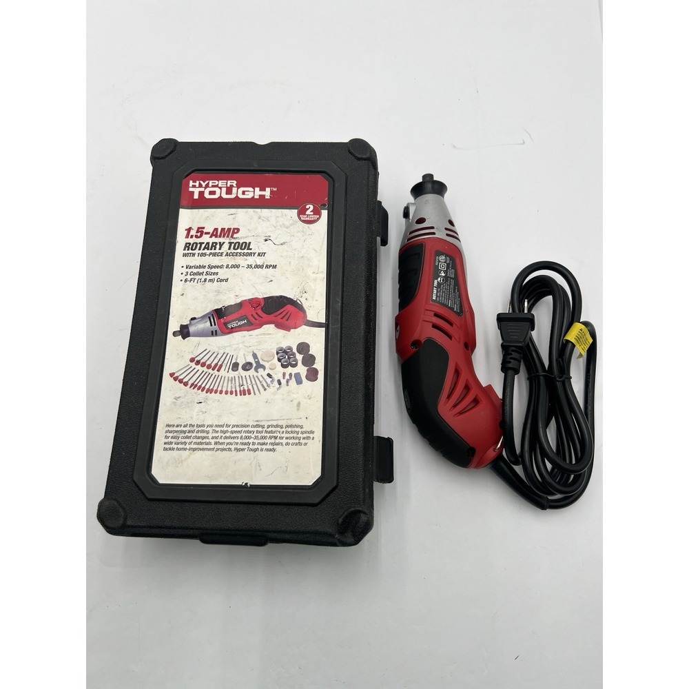 Hyper Tough 1.5-Amp Corded Rotary Tool Variable Speed 105pc Kit w/ Case